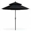 Czarny parasol ogrodowy z podwójną czaszą Ø270 cm, wysokość 250 cm