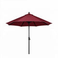 Bordowy ośmiokątny parasol ogrodowy z korbą Ø 270 cm