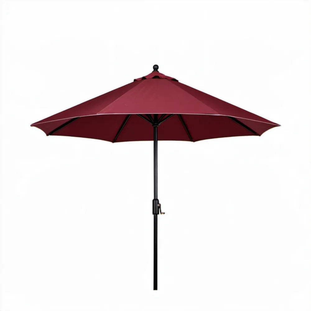 Bordowy ośmiokątny parasol ogrodowy z korbą Ø 270 cm