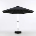 Czarny ośmiokątny parasol ogrodowy z podstawą 270 cm