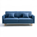 Granatowa sofa trzyosobowa z poduszkami, 200 x 85 x 85 cm