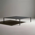 Niski kwadratowy stolik aluminiowy czarny 100 x 100 x 35 cm