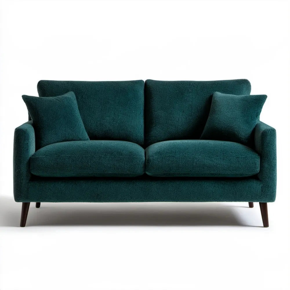 Dwuosobowa sofa ciemnozielona z tkaniny bouclé 180 x 85 x 85 cm