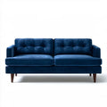 Dwuosobowa sofa z weluru poliestrowego, granatowa, 180 × 85 × 82 cm