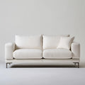 Kremowa sofa dwuosobowa z czarnymi metalowymi nogami, 220 x 95 x 82 cm